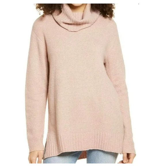 bp Sweaters - BP Nordstrom Super Soft Pink Adobe Longline Turtleneck Sweater BP420420MI Small